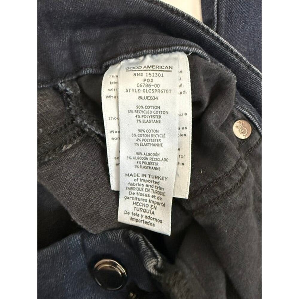 Good American High‑Rise Distressed Skinny Jeans Sz15 (Ankle, Dark Wash) - Picture 6 of 6